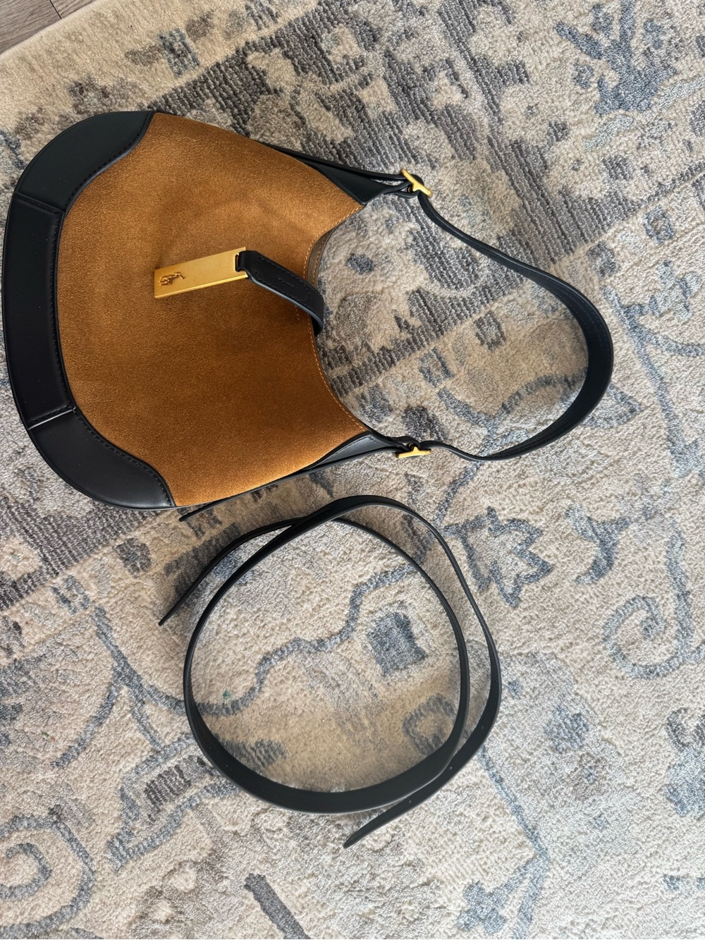 Polo ID Suede-Leather Small Shoulder Bag - Picture 2 of 4